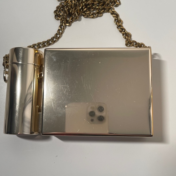 DIOR ROUGE Gold Minaudiere Pouch Clutch Handbag LIMITED EDITION 2021 Christmas - Picture 8 of 16